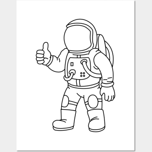 Spaceman Thumbs Up Posters and Art